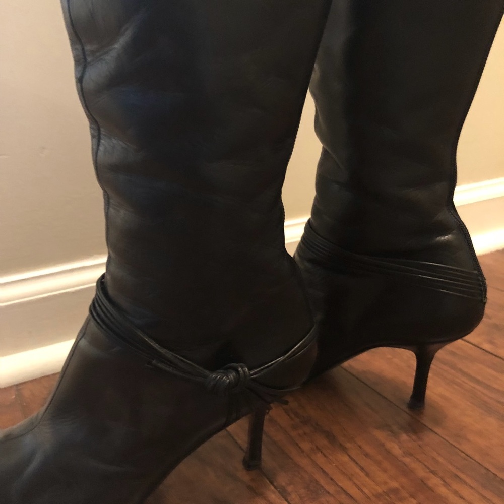 Jimmy Choo Boots Black 38 1/2 -3” Heels Like New